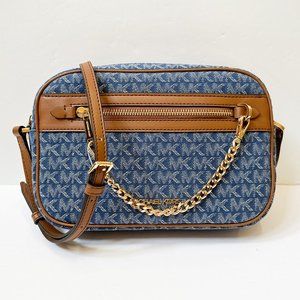 Michael Kors Jet Set Item Chain Shoulder Crossbody Bag MK Denim Multi